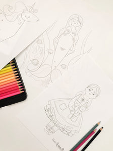 INSTANT DOWNLOAD | PDF Colouring Pages | Bundle of 5