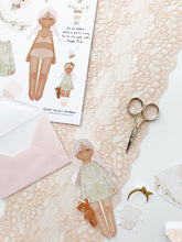 Load image into Gallery viewer, Dahlia & Snuggle Bear | PAPER DOLL | Instant PDF Download