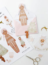 Load image into Gallery viewer, Dahlia & Snuggle Bear | PAPER DOLL | Instant PDF Download
