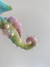 Load image into Gallery viewer, Rainbow Pearl | SEAHORSE BAG CHARM | Textile Art Sculpture