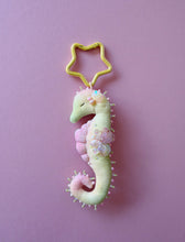 Load image into Gallery viewer, Sherbet Splash | SEAHORSE BAG CHARM | Textile Art Sculpture