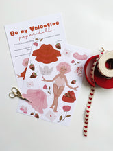 Load image into Gallery viewer, Be My Valentine | GIRL PAPER DOLL | Instant PDF Download