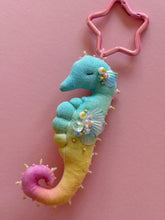 Load image into Gallery viewer, Mermaid Bloom | SEAHORSE BAG CHARM | Textile Art Sculpture