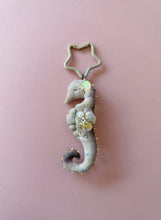 Load image into Gallery viewer, Moonlit Pearl | SEAHORSE BAG CHARM | Textile Art Sculpture