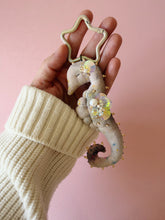 Load image into Gallery viewer, Moonlit Pearl | SEAHORSE BAG CHARM | Textile Art Sculpture