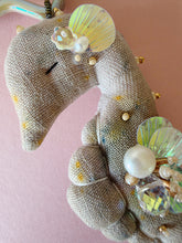 Load image into Gallery viewer, Moonlit Pearl | SEAHORSE BAG CHARM | Textile Art Sculpture