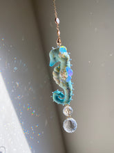 Load image into Gallery viewer, Jade Radiance | SEAHORSE SUN CATCHER | Textile Art Sculpture