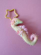 Load image into Gallery viewer, Sherbet Splash | SEAHORSE BAG CHARM | Textile Art Sculpture