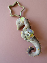 Load image into Gallery viewer, Moonlit Pearl | SEAHORSE BAG CHARM | Textile Art Sculpture