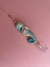 Load image into Gallery viewer, Jade Radiance | SEAHORSE SUN CATCHER | Textile Art Sculpture