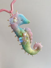 Load image into Gallery viewer, Rainbow Pearl | SEAHORSE BAG CHARM | Textile Art Sculpture