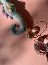 Load image into Gallery viewer, Azure Daydream | SEAHORSE SUN CATCHER | Textile Art Sculpture