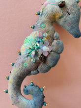 Load image into Gallery viewer, Midnight Reef | SEAHORSE BAG CHARM | Textile Art Sculpture