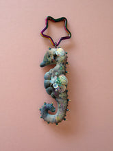 Load image into Gallery viewer, Midnight Reef | SEAHORSE BAG CHARM | Textile Art Sculpture