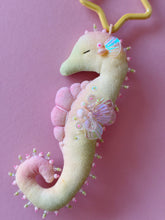 Load image into Gallery viewer, Sherbet Splash | SEAHORSE BAG CHARM | Textile Art Sculpture