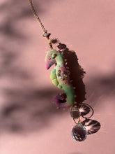 Load image into Gallery viewer, Amethyst Aura | SEAHORSE SUN CATCHER | Textile Art Sculpture