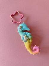 Load image into Gallery viewer, Mermaid Bloom | SEAHORSE BAG CHARM | Textile Art Sculpture