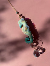 Load image into Gallery viewer, Jade Radiance | SEAHORSE SUN CATCHER | Textile Art Sculpture