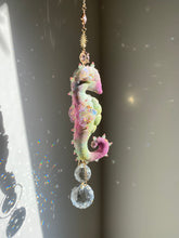 Load image into Gallery viewer, Amethyst Aura | SEAHORSE SUN CATCHER | Textile Art Sculpture