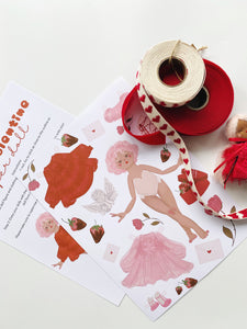 Be My Valentine | GIRL PAPER DOLL | Instant PDF Download