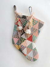 Load image into Gallery viewer, Hanging Doll Patchwork Stocking (pigtail doll).