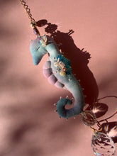 Load image into Gallery viewer, Azure Daydream | SEAHORSE SUN CATCHER | Textile Art Sculpture