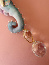Load image into Gallery viewer, Azure Daydream | SEAHORSE SUN CATCHER | Textile Art Sculpture