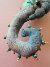 Load image into Gallery viewer, Midnight Reef | SEAHORSE BAG CHARM | Textile Art Sculpture