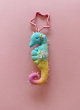 Load image into Gallery viewer, Mermaid Bloom | SEAHORSE BAG CHARM | Textile Art Sculpture