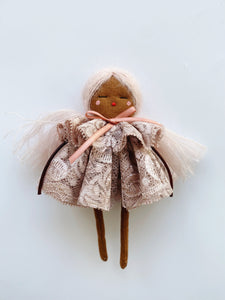 Pocket Valentines Doll | Pink Lace Dress / Pink Hair