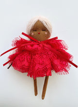 Load image into Gallery viewer, Pocket Valentines Doll | Red Lace Dress / Pink Hair