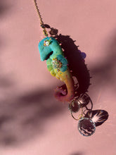 Load image into Gallery viewer, Papaya Gleam | SEAHORSE SUN CATCHER | Textile Art Sculpture