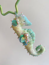 Load image into Gallery viewer, Sea Glass | SEAHORSE BAG CHARM | Textile Art Sculpture