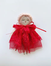 Load image into Gallery viewer, Pocket Valentines Doll | Long Red Lace Dress / Braided Hair