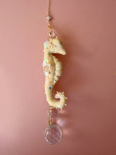 Load image into Gallery viewer, Champagne Halo | SEAHORSE SUN CATCHER | Textile Art Sculpture