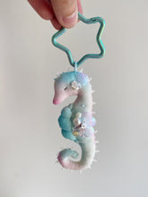 Load image into Gallery viewer, Sapphire Mist | SEAHORSE BAG CHARM | Textile Art Sculpture
