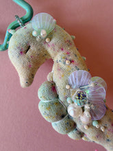 Load image into Gallery viewer, Seafoam Mist | SEAHORSE BAG CHARM | Textile Art Sculpture