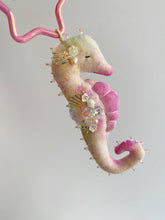 Load image into Gallery viewer, Coral Kiss | SEAHORSE BAG CHARM | Textile Art Sculpture