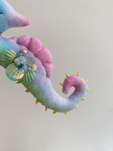 Load image into Gallery viewer, Electric Lagoon | SEAHORSE BAG CHARM | Textile Art Sculpture