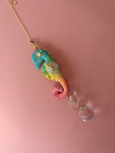 Load image into Gallery viewer, Papaya Gleam | SEAHORSE SUN CATCHER | Textile Art Sculpture