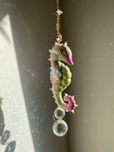 Load image into Gallery viewer, Amethyst Aura | SEAHORSE SUN CATCHER | Textile Art Sculpture
