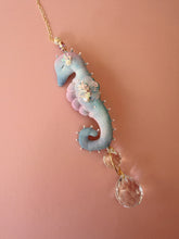 Load image into Gallery viewer, Azure Daydream | SEAHORSE SUN CATCHER | Textile Art Sculpture