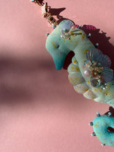 Load image into Gallery viewer, Jade Radiance | SEAHORSE SUN CATCHER | Textile Art Sculpture