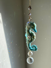 Load image into Gallery viewer, Jade Radiance | SEAHORSE SUN CATCHER | Textile Art Sculpture