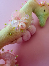Load image into Gallery viewer, Sherbet Splash | SEAHORSE BAG CHARM | Textile Art Sculpture