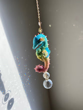 Load image into Gallery viewer, Papaya Gleam | SEAHORSE SUN CATCHER | Textile Art Sculpture