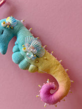 Load image into Gallery viewer, Mermaid Bloom | SEAHORSE BAG CHARM | Textile Art Sculpture