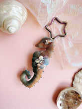 Load image into Gallery viewer, Seafoam Cocoa  | SEAHORSE BAG CHARM | Textile Art Sculpture