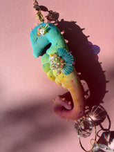 Load image into Gallery viewer, Papaya Gleam | SEAHORSE SUN CATCHER | Textile Art Sculpture