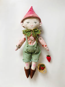 STRAWBERRY ELF | 14.5” Heirloom Cloth Doll